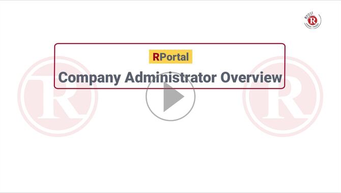 RPortal Customer and User Administration Video