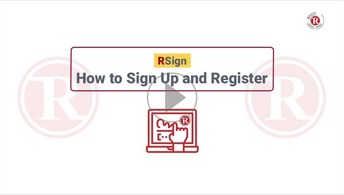 How to Signup & Register for the RSign E-Sign Service